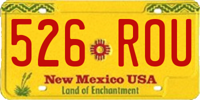 NM license plate 526ROU
