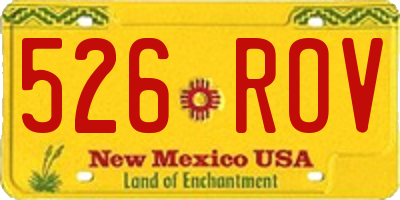 NM license plate 526ROV