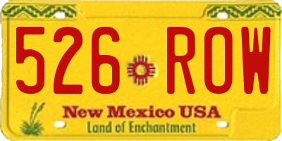 NM license plate 526ROW