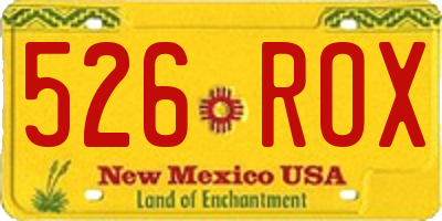 NM license plate 526ROX