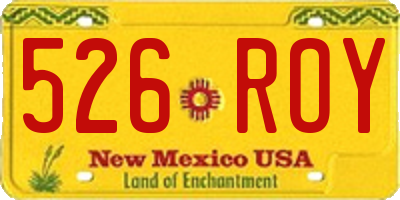 NM license plate 526ROY