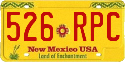 NM license plate 526RPC