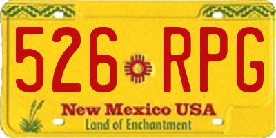 NM license plate 526RPG