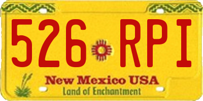 NM license plate 526RPI