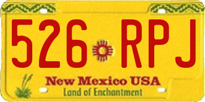 NM license plate 526RPJ