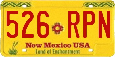 NM license plate 526RPN