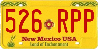 NM license plate 526RPP