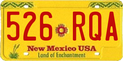 NM license plate 526RQA