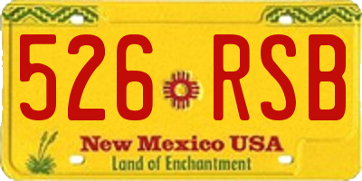 NM license plate 526RSB