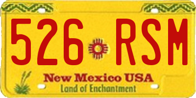 NM license plate 526RSM