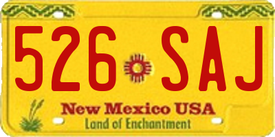 NM license plate 526SAJ
