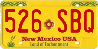 NM license plate 526SBQ