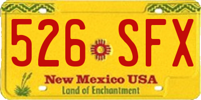 NM license plate 526SFX