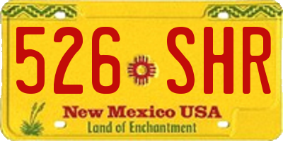 NM license plate 526SHR