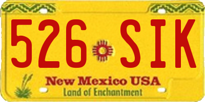 NM license plate 526SIK
