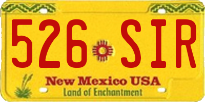 NM license plate 526SIR