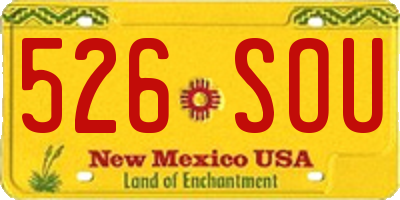 NM license plate 526SOU
