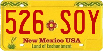 NM license plate 526SOY