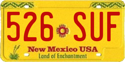 NM license plate 526SUF