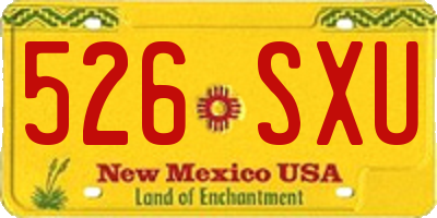 NM license plate 526SXU