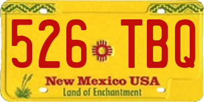 NM license plate 526TBQ