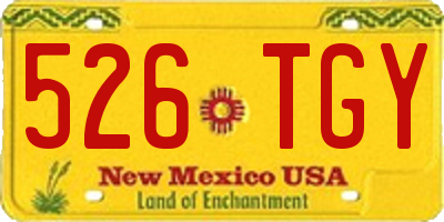NM license plate 526TGY