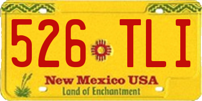 NM license plate 526TLI