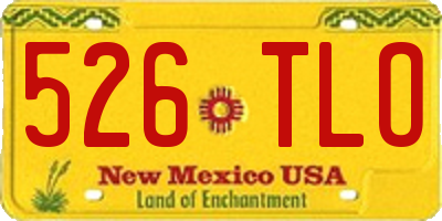NM license plate 526TLO
