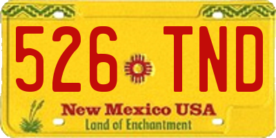 NM license plate 526TND
