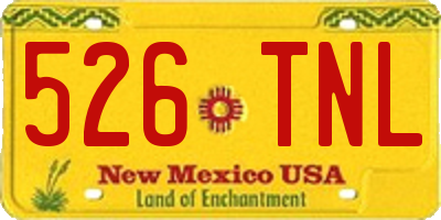 NM license plate 526TNL