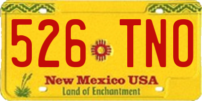 NM license plate 526TNO