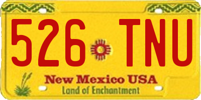 NM license plate 526TNU