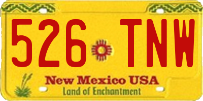 NM license plate 526TNW