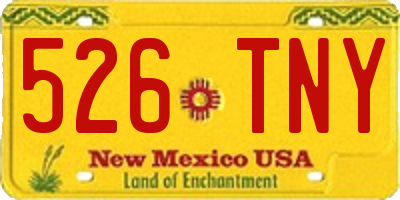 NM license plate 526TNY