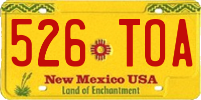 NM license plate 526TOA