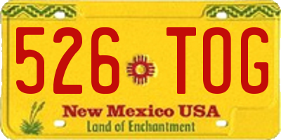 NM license plate 526TOG