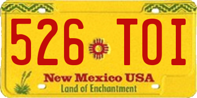 NM license plate 526TOI