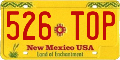 NM license plate 526TOP