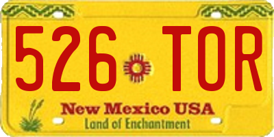 NM license plate 526TOR