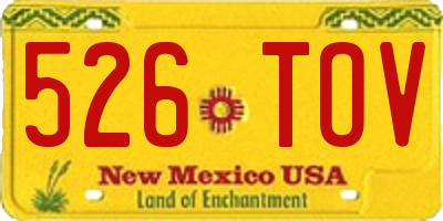 NM license plate 526TOV