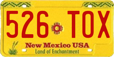 NM license plate 526TOX