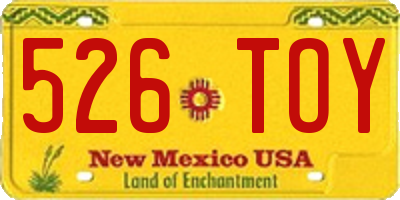 NM license plate 526TOY