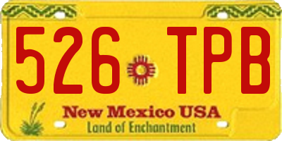 NM license plate 526TPB