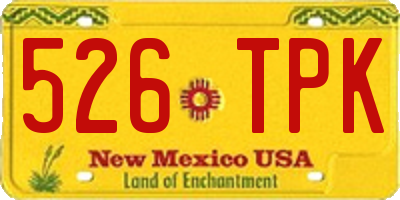 NM license plate 526TPK