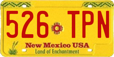 NM license plate 526TPN