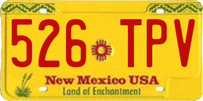 NM license plate 526TPV