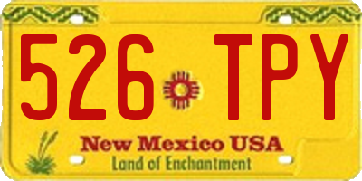 NM license plate 526TPY
