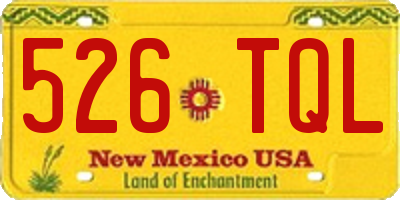NM license plate 526TQL