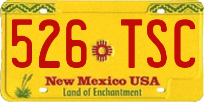 NM license plate 526TSC