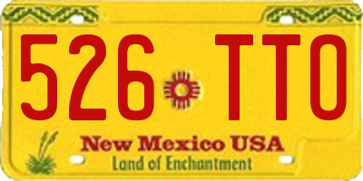 NM license plate 526TTO